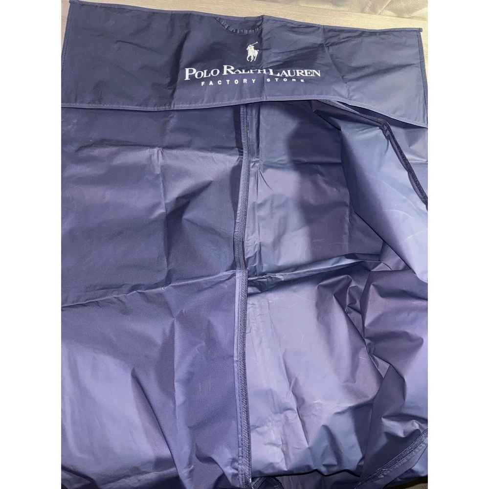 Polo Ralph Lauren Navy Blue Garment Bag Suit Cover Travel Bag Logo Quiet Luxury